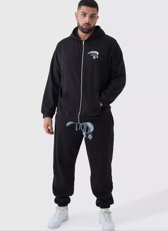 MENS ZIPPER TRACKSUIT BLACK